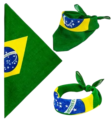 Bandana Brazil 55 cm in cotton - Supporter and fancy dress