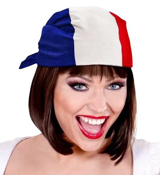 Bandana France 55 cm in cotton - Supporter and fancy dress