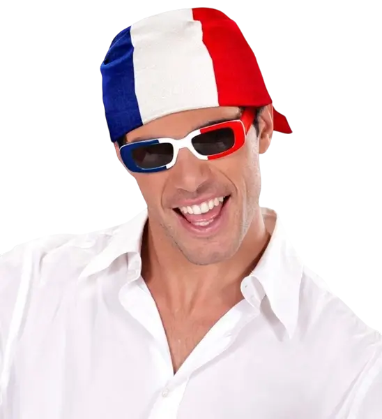 Bandana France 55 cm in cotton - Supporter and fancy dress