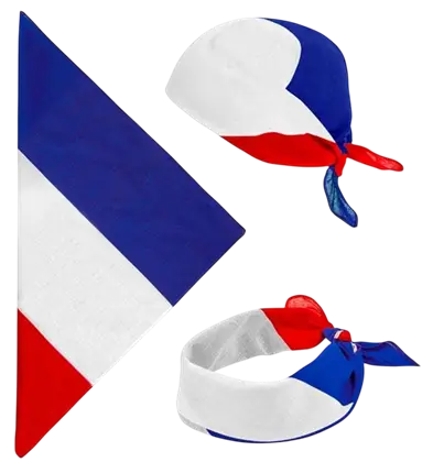 Bandana France 55 cm in cotton - Supporter and fancy dress