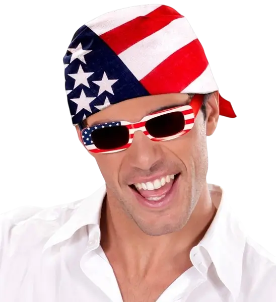 Bandana USA 55 cm in cotton - Supporter and fancy dress