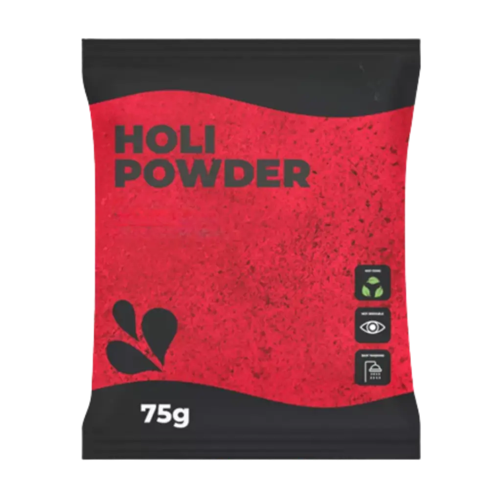 RED Holi powder – 75-gram sachet