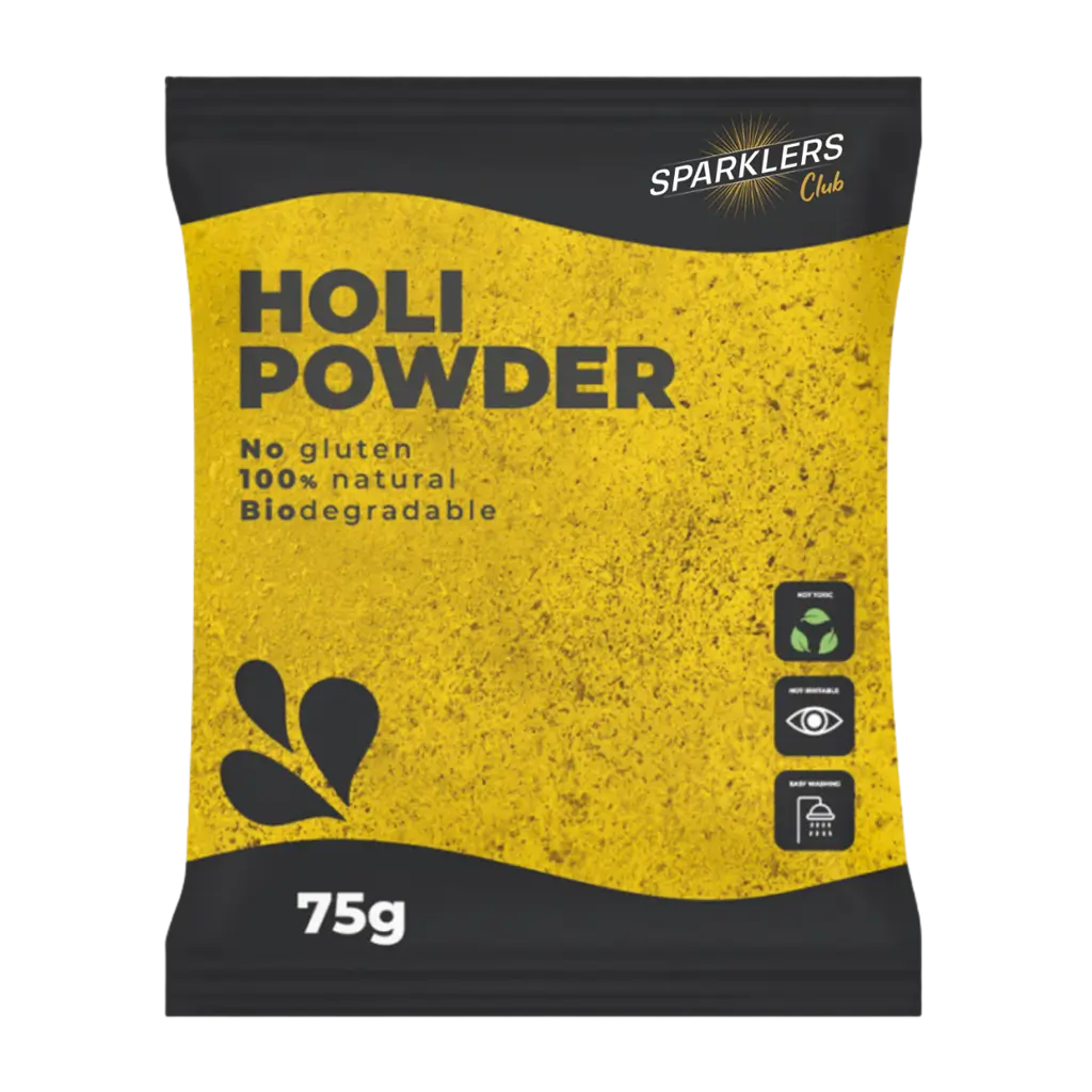 YELLOW Holi powder – 75-gram sachet