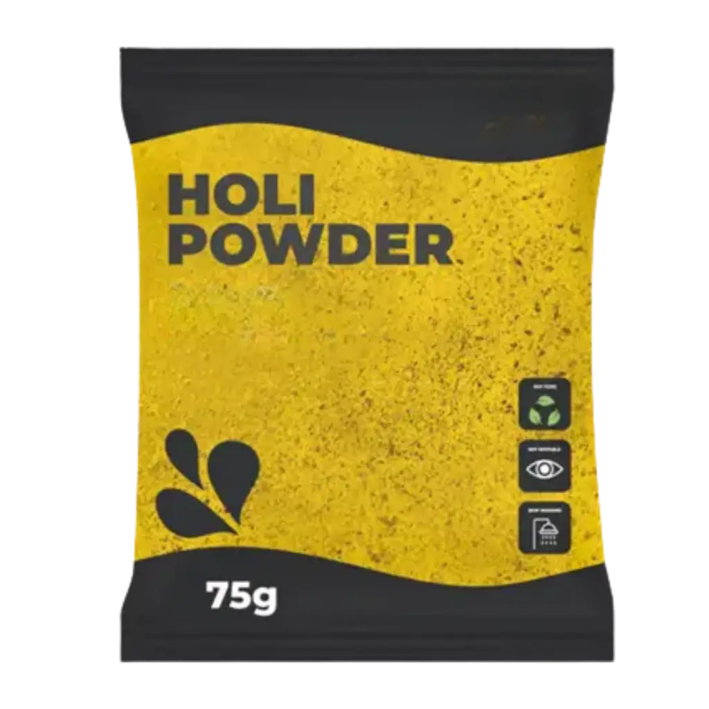 YELLOW Holi powder – 75-gram sachet