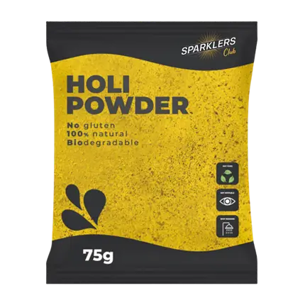 YELLOW Holi powder – 75-gram sachet