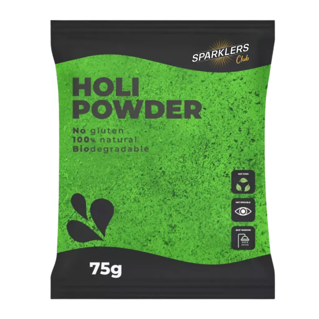 Holi GREEN powder – 75-gram sachet