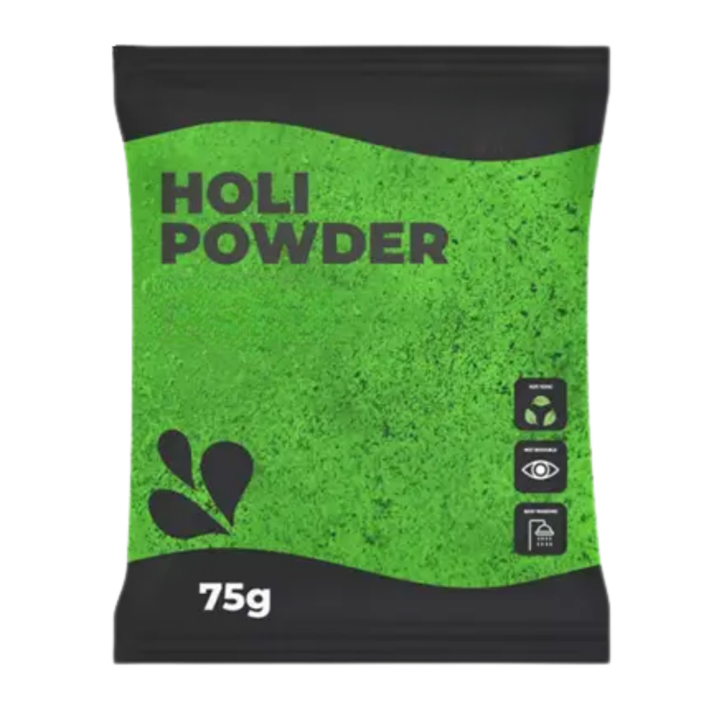 Holi GREEN powder – 75-gram sachet
