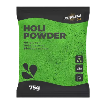 Holi GREEN powder – 75-gram sachet