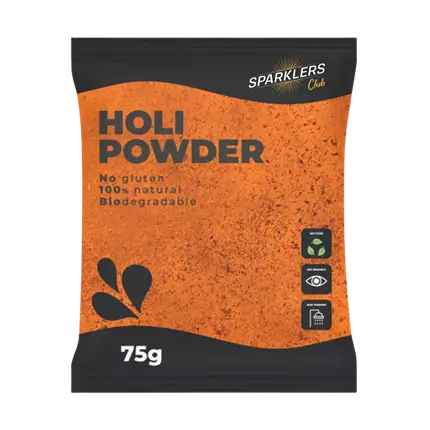 Holi ORANGE powder – 75-gram sachet