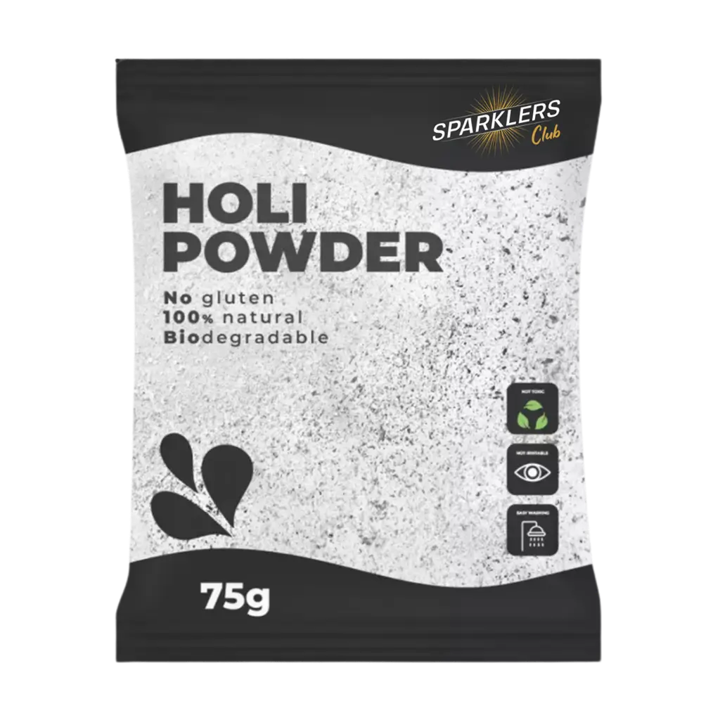 Holi WHITE Powder – 75-gram sachet