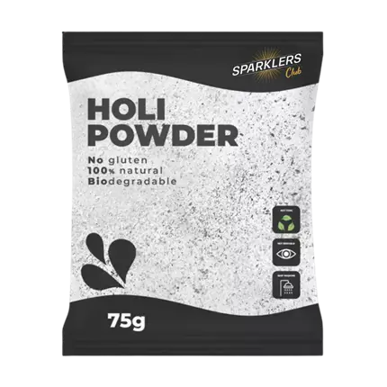 Holi WHITE Powder – 75-gram sachet