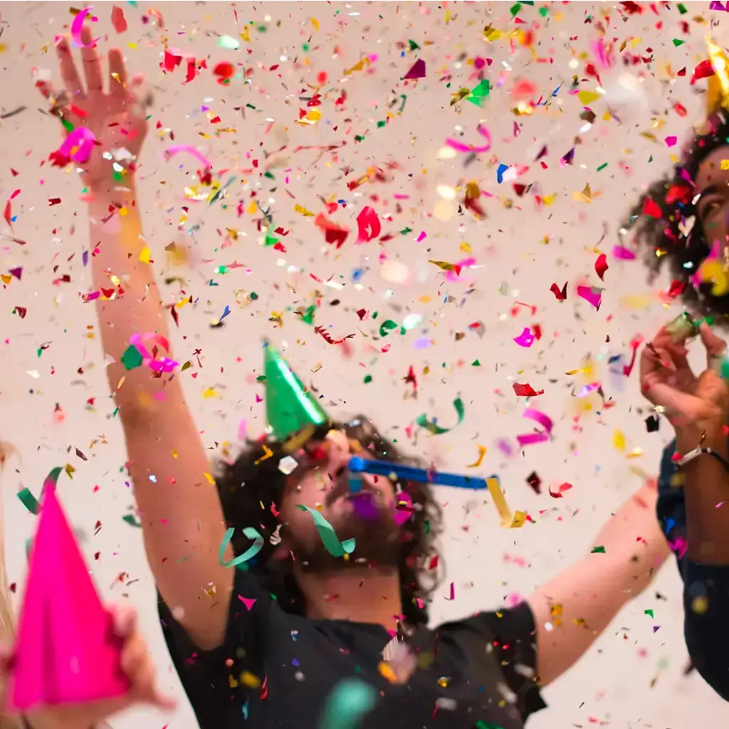 Set of 6 Multicoloured 80 cm Confetti Cannons
