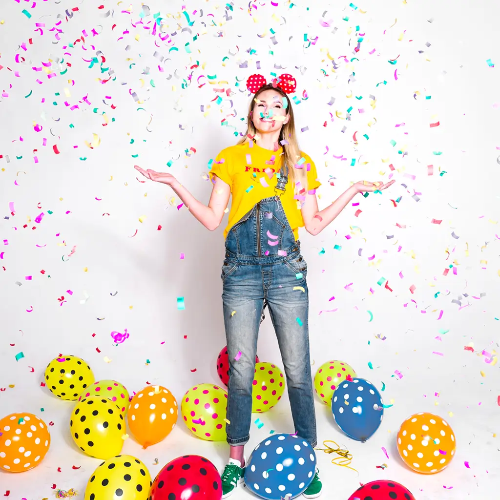 Set of 6 Multicoloured 80 cm Confetti Cannons