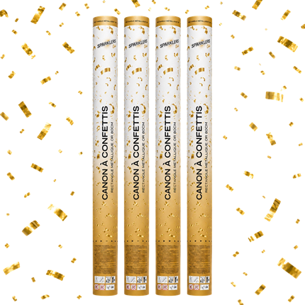 Set of 4 80 cm Gold Confetti Cannons