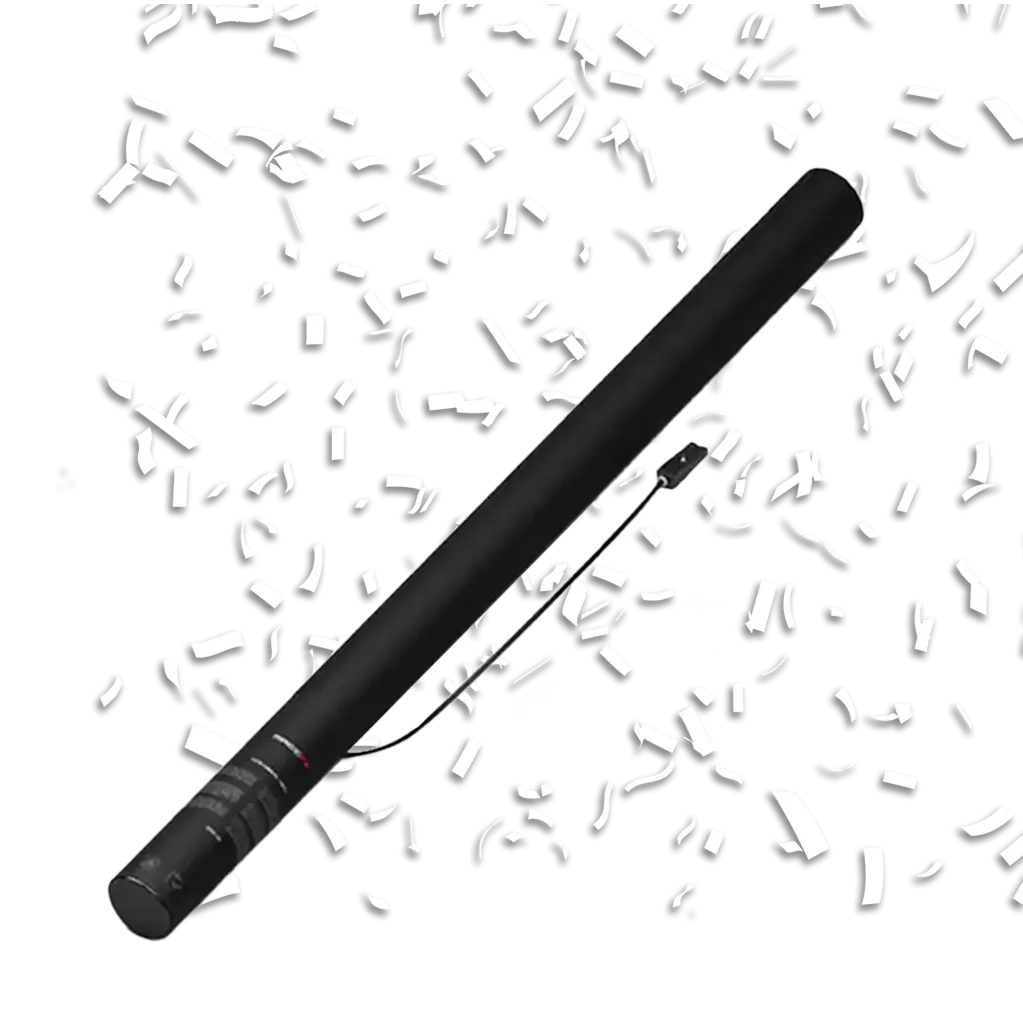 Set of 6 electric confetti cannons, 80cm – White