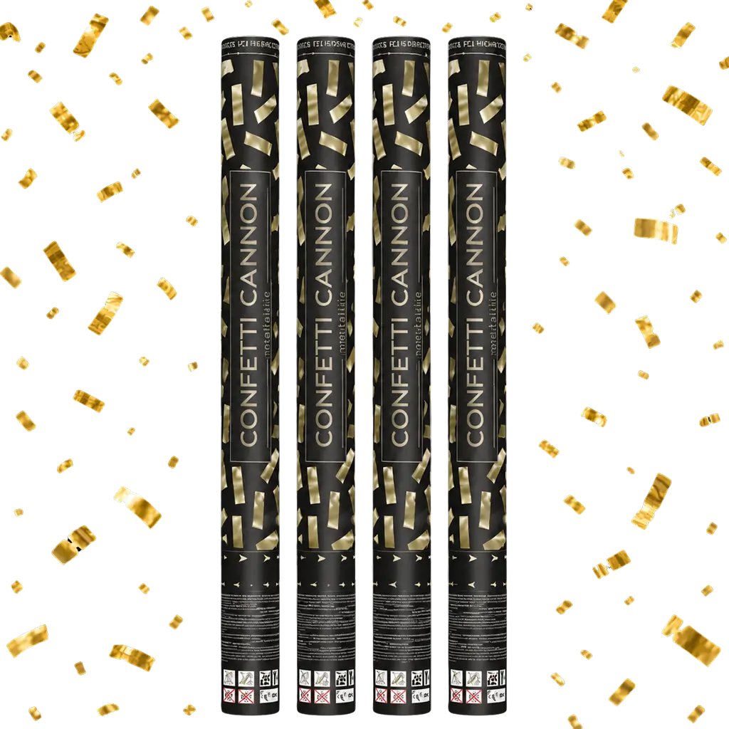 Set of 4 x 60 cm Gold Confetti Cannons