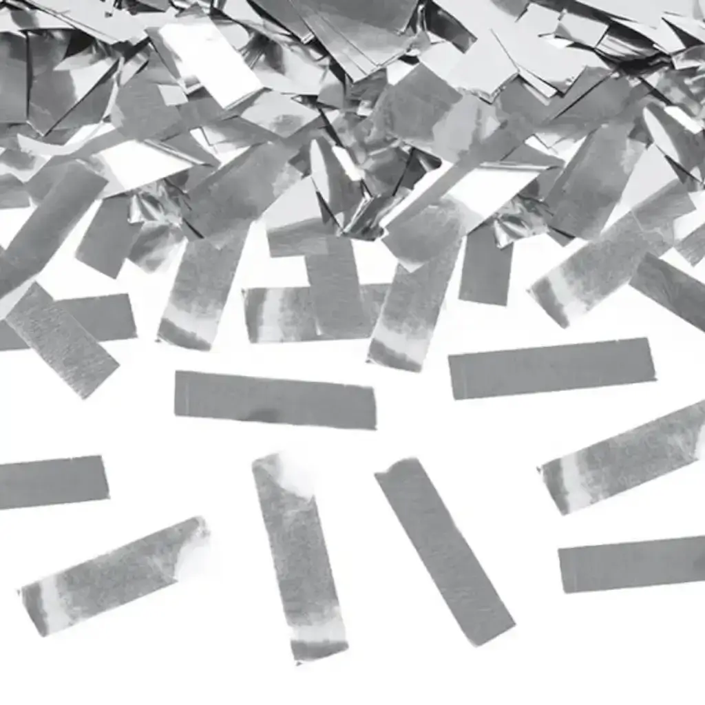 Set of 2 80 cm Silver Confetti Cannons