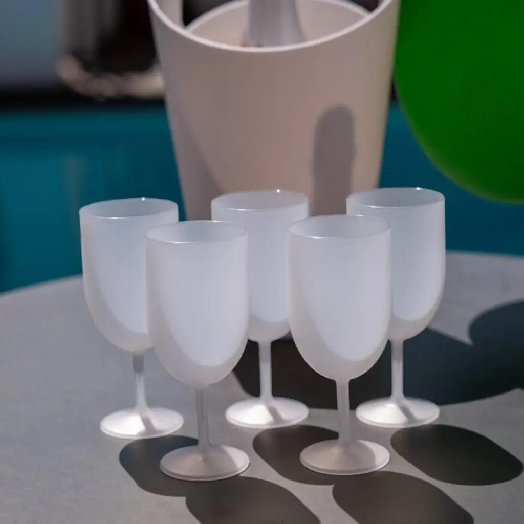 Set of 20 Ecocup Frosted-Effect Wine Glasses, 12cl (18cl to the brim), Reusable – Ideal for wine, wine tasting and aperitifs