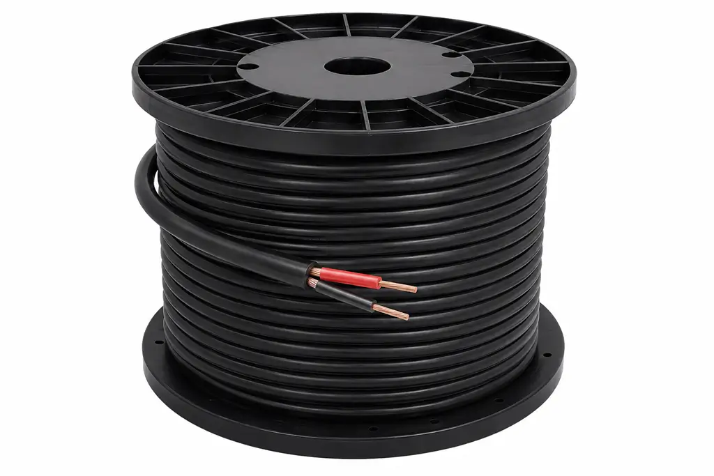 100-metre DMX cable reel, 6 mm, black – 2 conductors + shielding