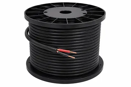 100-metre DMX cable reel, 6 mm, black – 2 conductors + shielding