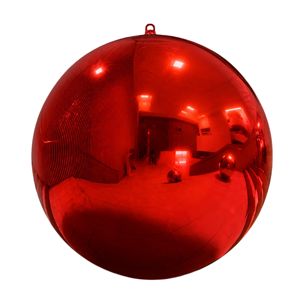 Red Inflatable Mirror Ball, 120cm – Reusable Decoration