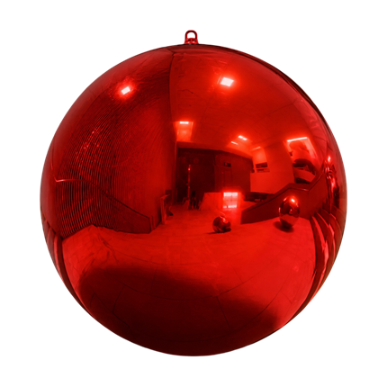 Red Inflatable Mirror Ball, 120cm – Reusable Decoration