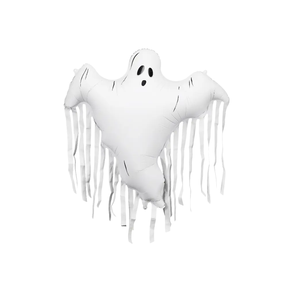Ghost Aluminium Balloon with Fringes, 93 x 86 cm – Halloween Decoration