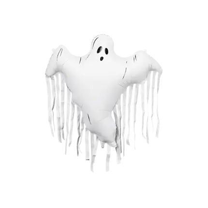 Ghost Aluminium Balloon with Fringes, 93 x 86 cm – Halloween Decoration