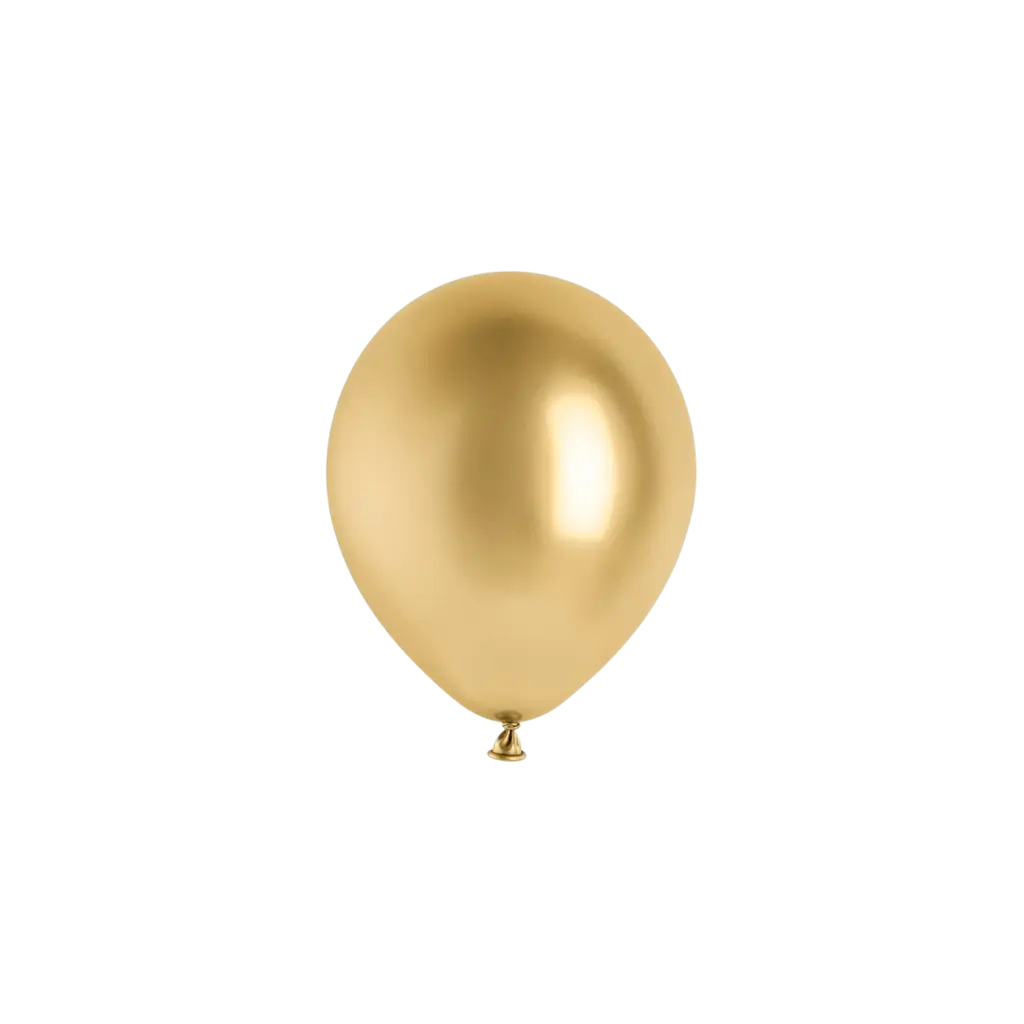 Set of 50 Shiny Gold Metallic Balloons, Ø 12 cm