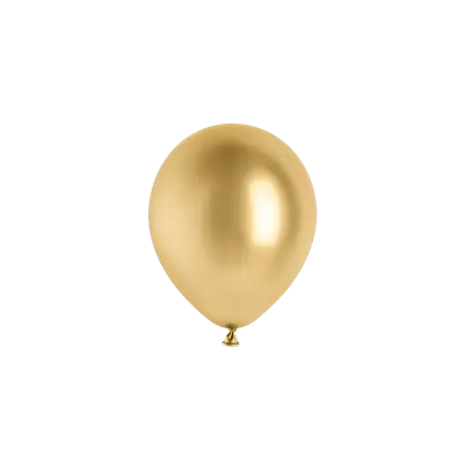 Set of 50 Shiny Gold Metallic Balloons, Ø 12 cm
