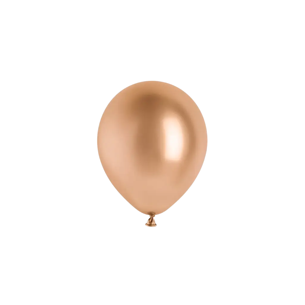 Set of 50 Shiny Rose Gold Metallic Balloons, Ø 12 cm