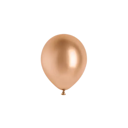 Set of 50 Shiny Rose Gold Metallic Balloons, Ø 12 cm