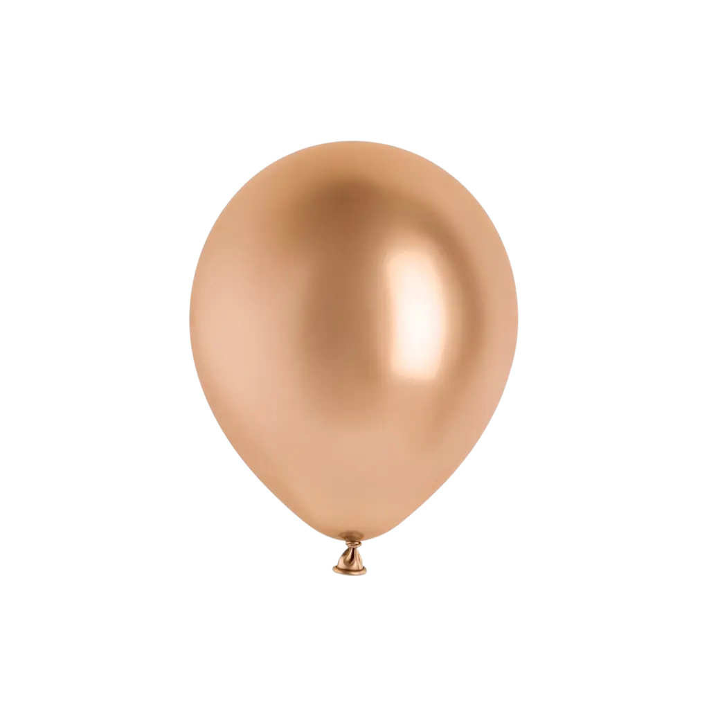 Set of 10 Shiny Rose Gold Metallic Balloons