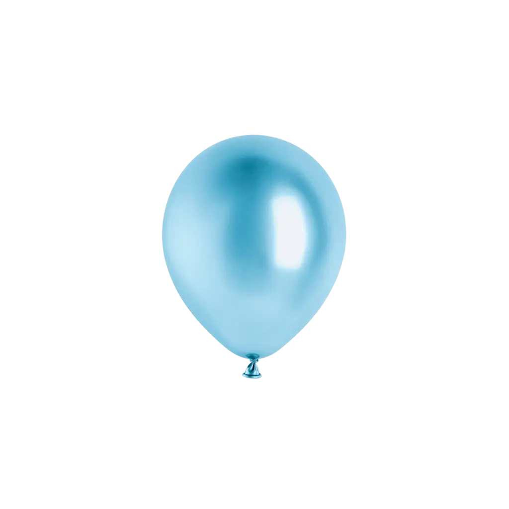 Set of 50 Shiny Blue Metallic Balloons, Ø 12 cm