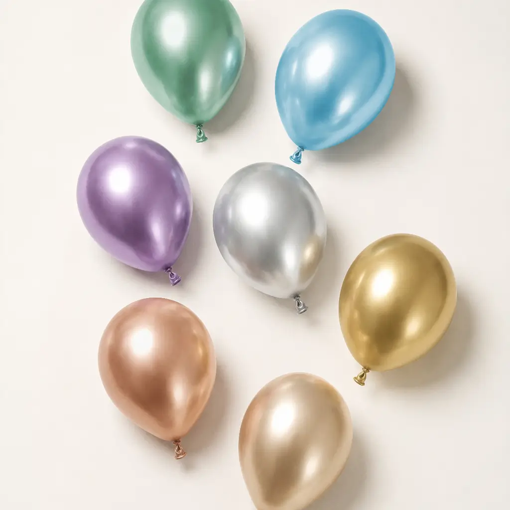 Set of 50 Shiny Blue Metallic Balloons, Ø 12 cm