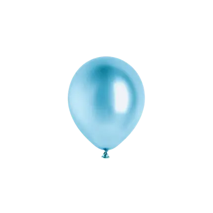 Set of 50 Shiny Blue Metallic Balloons, Ø 12 cm