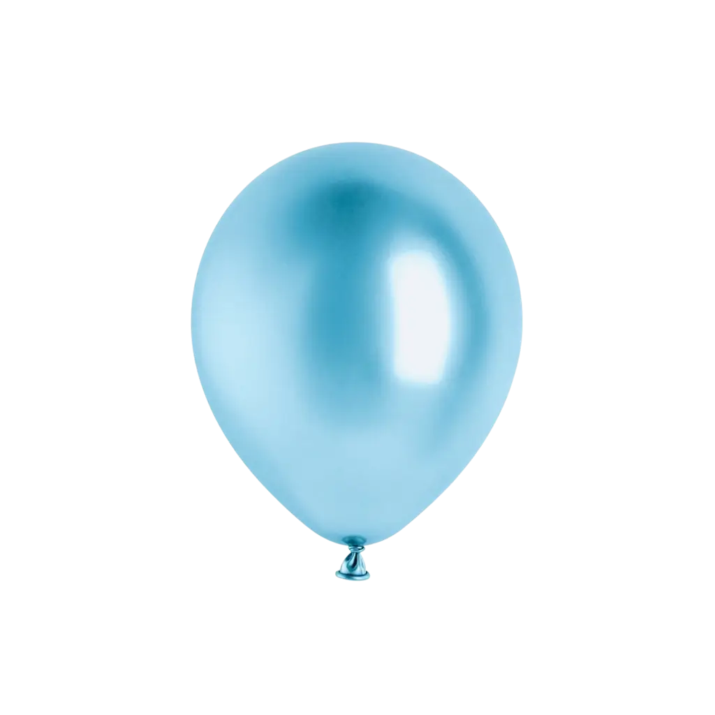 Set of 10 Shiny Blue Metallic Balloons