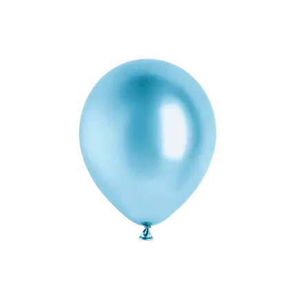 Set of 10 Shiny Blue Metallic Balloons