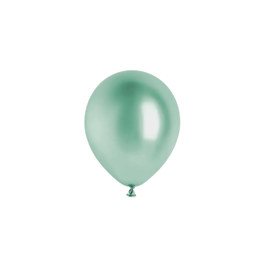 Set of 50 Shiny Metallic Bottle Green Balloons, Ø 12 cm