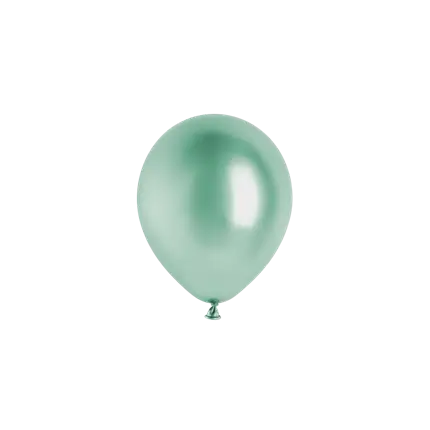 Set of 50 Shiny Metallic Bottle Green Balloons, Ø 12 cm