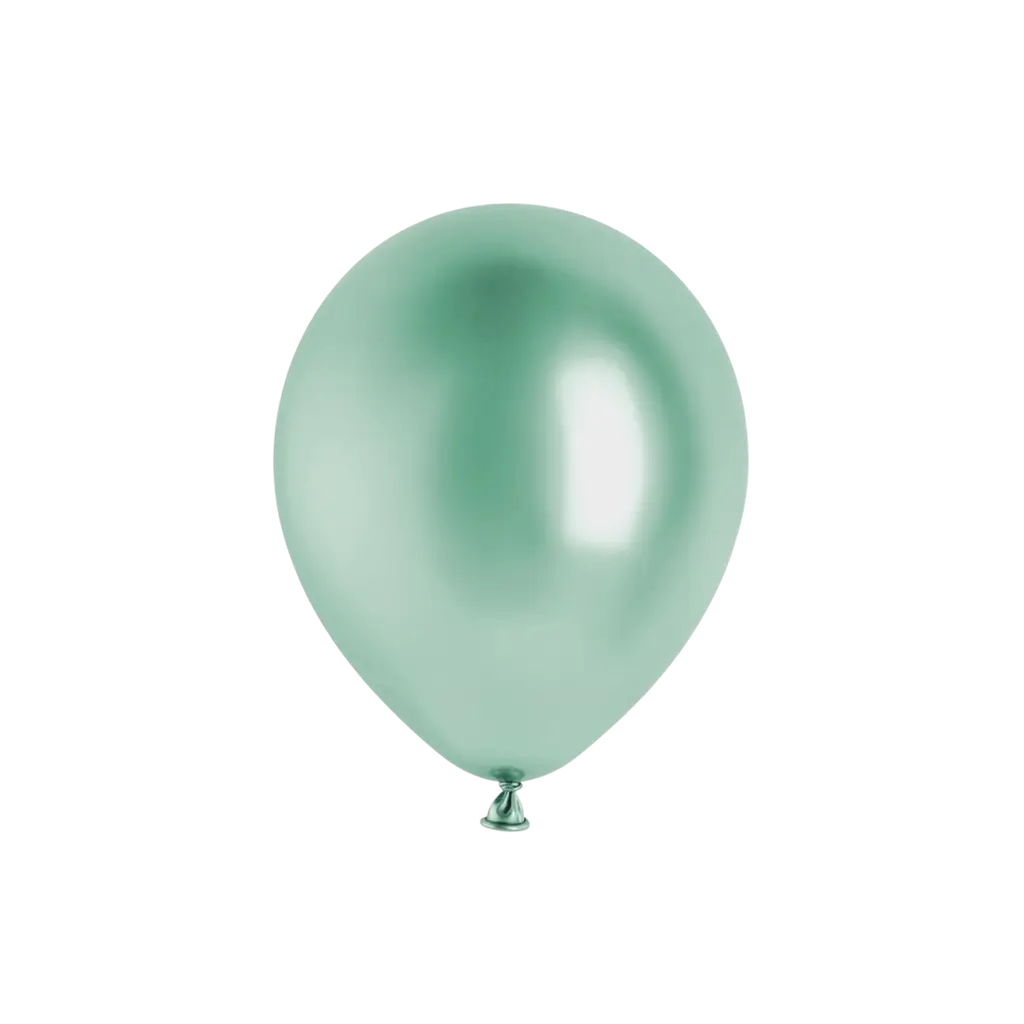 Set of 10 Shiny Metallic Bottle-Green Balloons