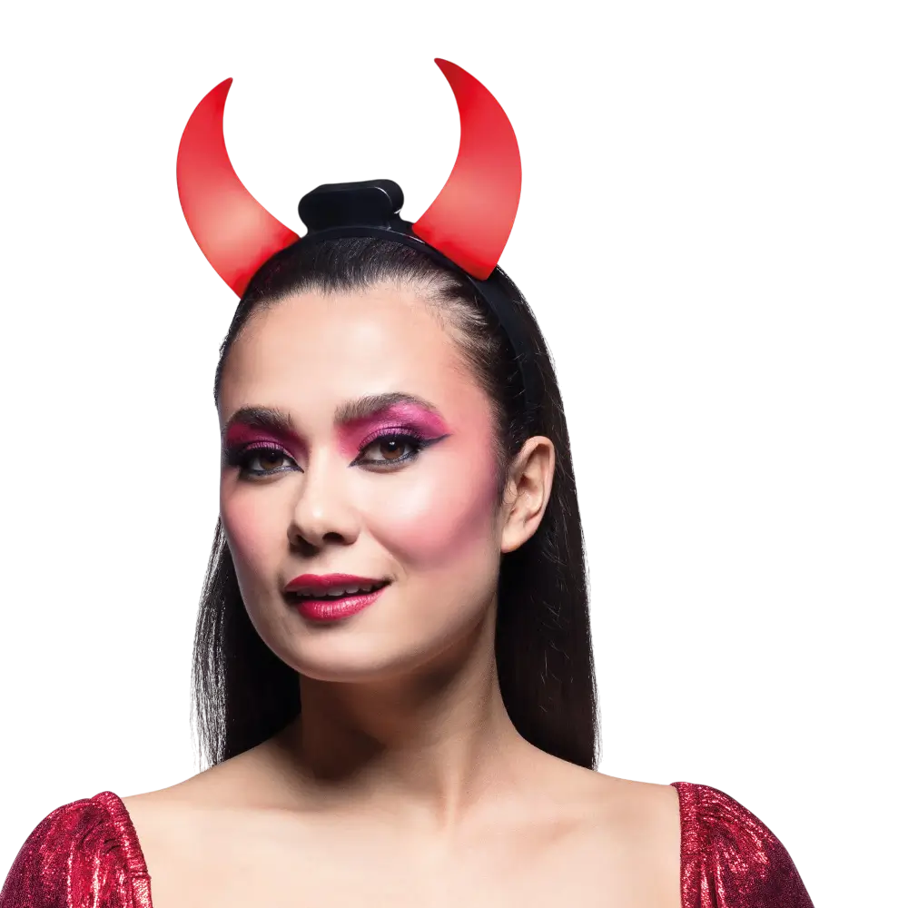 LED Light-up Devil’s Horns Headband – Halloween Accessory