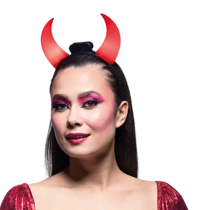 LED Light-up Devil’s Horns Headband – Halloween Accessory