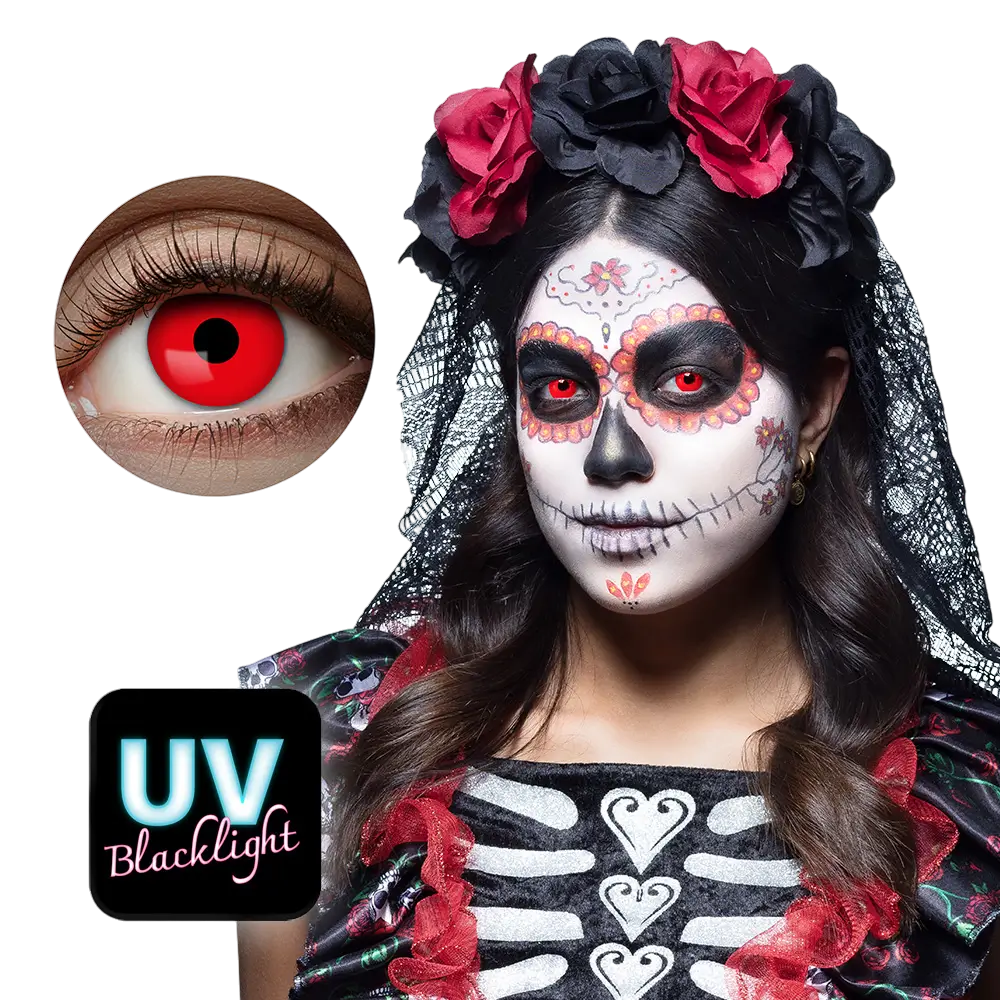 Red Fluorescent Contact Lenses – Halloween Contact Lenses
