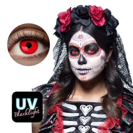 Red Fluorescent Contact Lenses – Halloween Contact Lenses