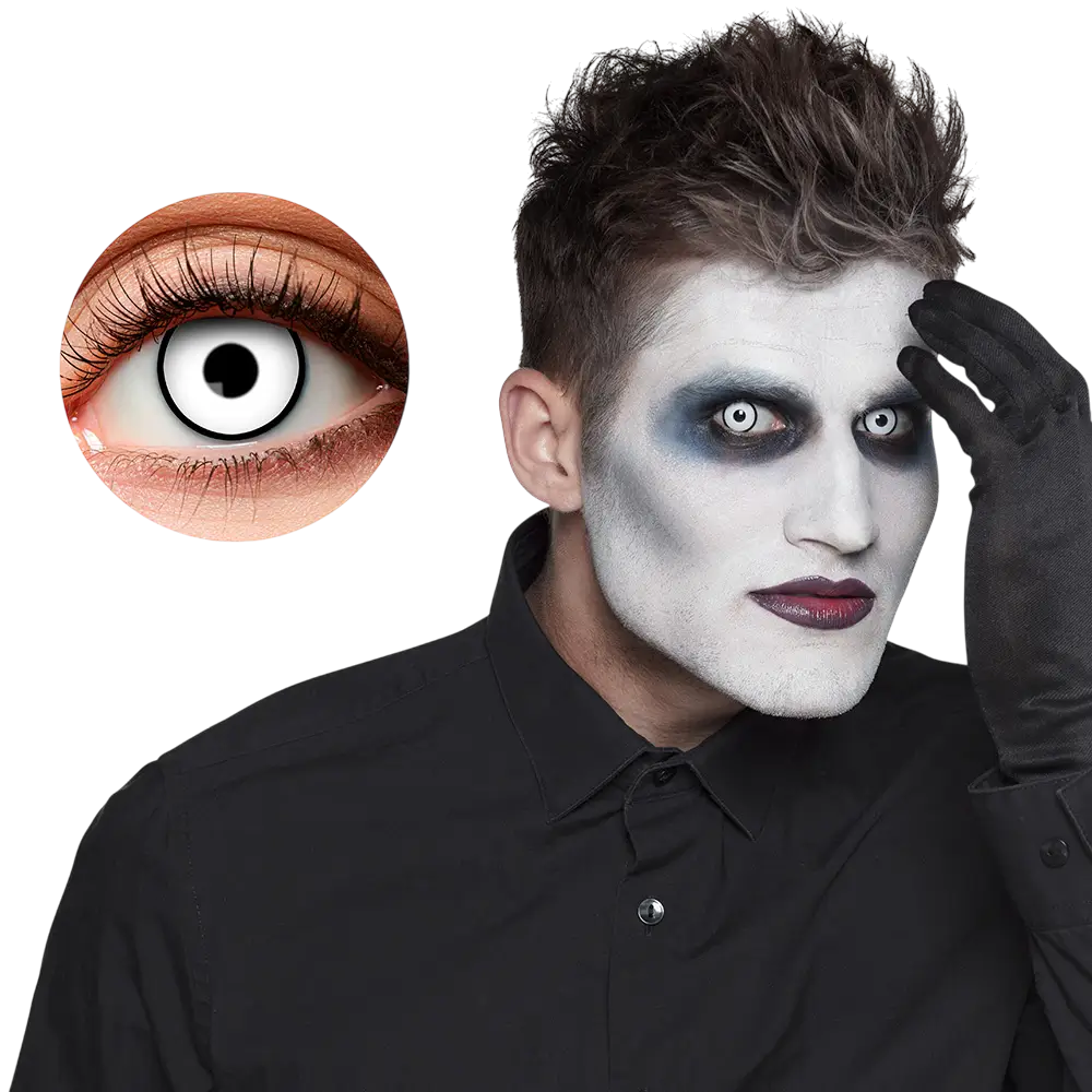 Maniaque Black-Rimmed White Contact Lenses – Halloween Contact Lenses