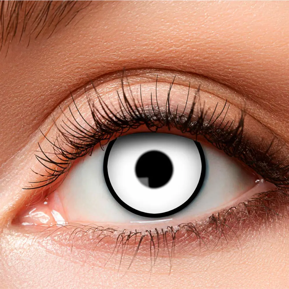 Maniaque Black-Rimmed White Contact Lenses – Halloween Contact Lenses