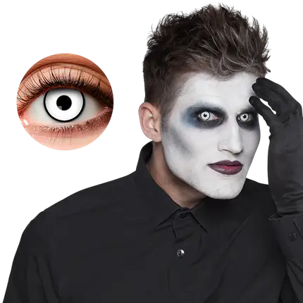 Maniaque Black-Rimmed White Contact Lenses – Halloween Contact Lenses