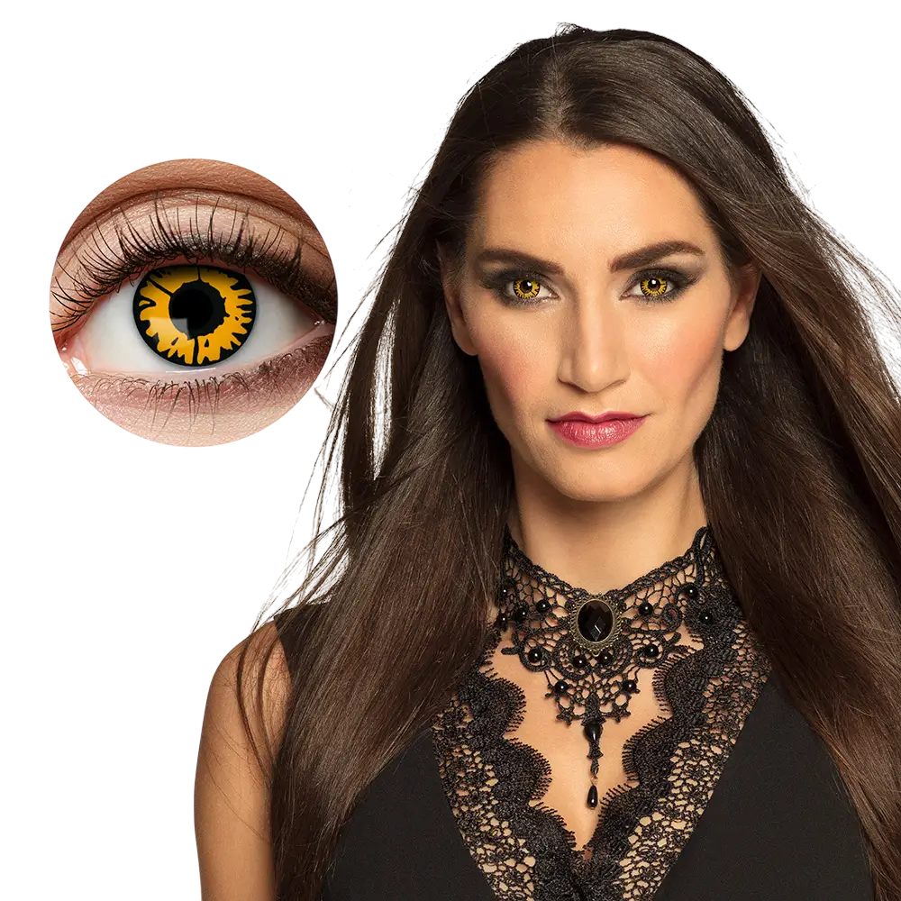 Twilight Yellow and Black Contact Lenses – Halloween Contact Lenses