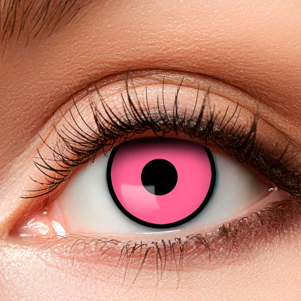 Fatale Women’s Black-Rimmed Pink Contact Lenses – Fancy Contact Lenses